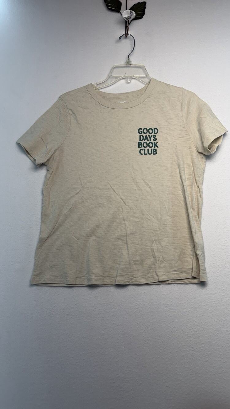 old navy Medium Cream “ Join The Book Club. It’s Lit “ T-shirt 100% Cotton